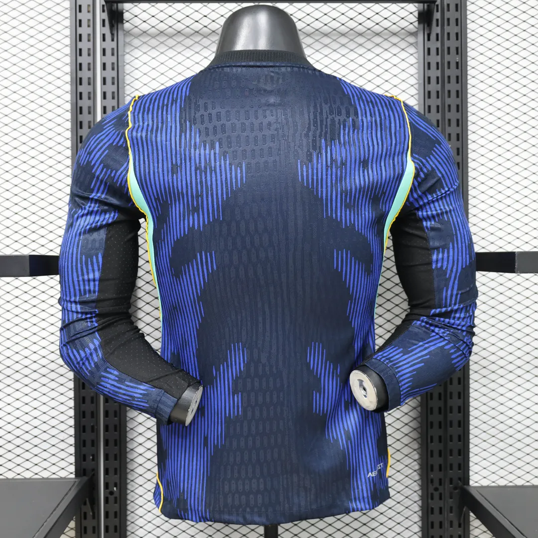 Camiseta Brasil Segunda Equipación 2026 Versión Jugador Manga Larga--1
