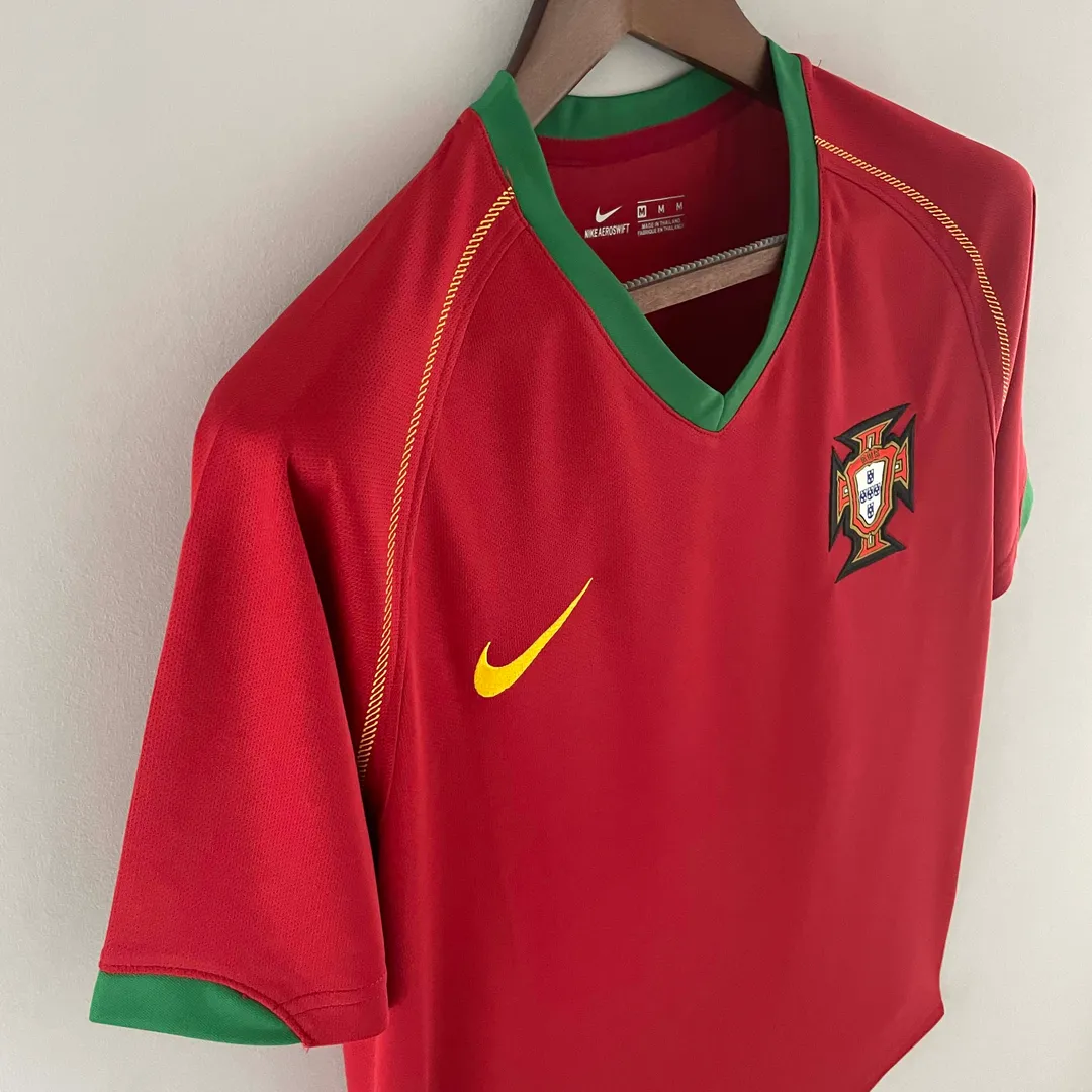 Koszulka Retro Portugalii domowa 2006--4
