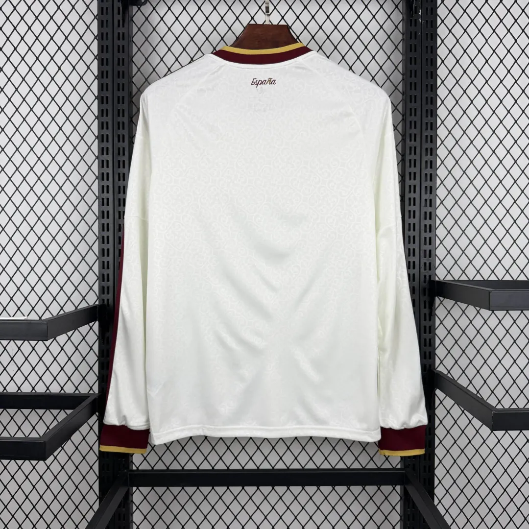 Maillot Espagne Extérieur 2026 Championne Deux Étoiles Manches Longues--1