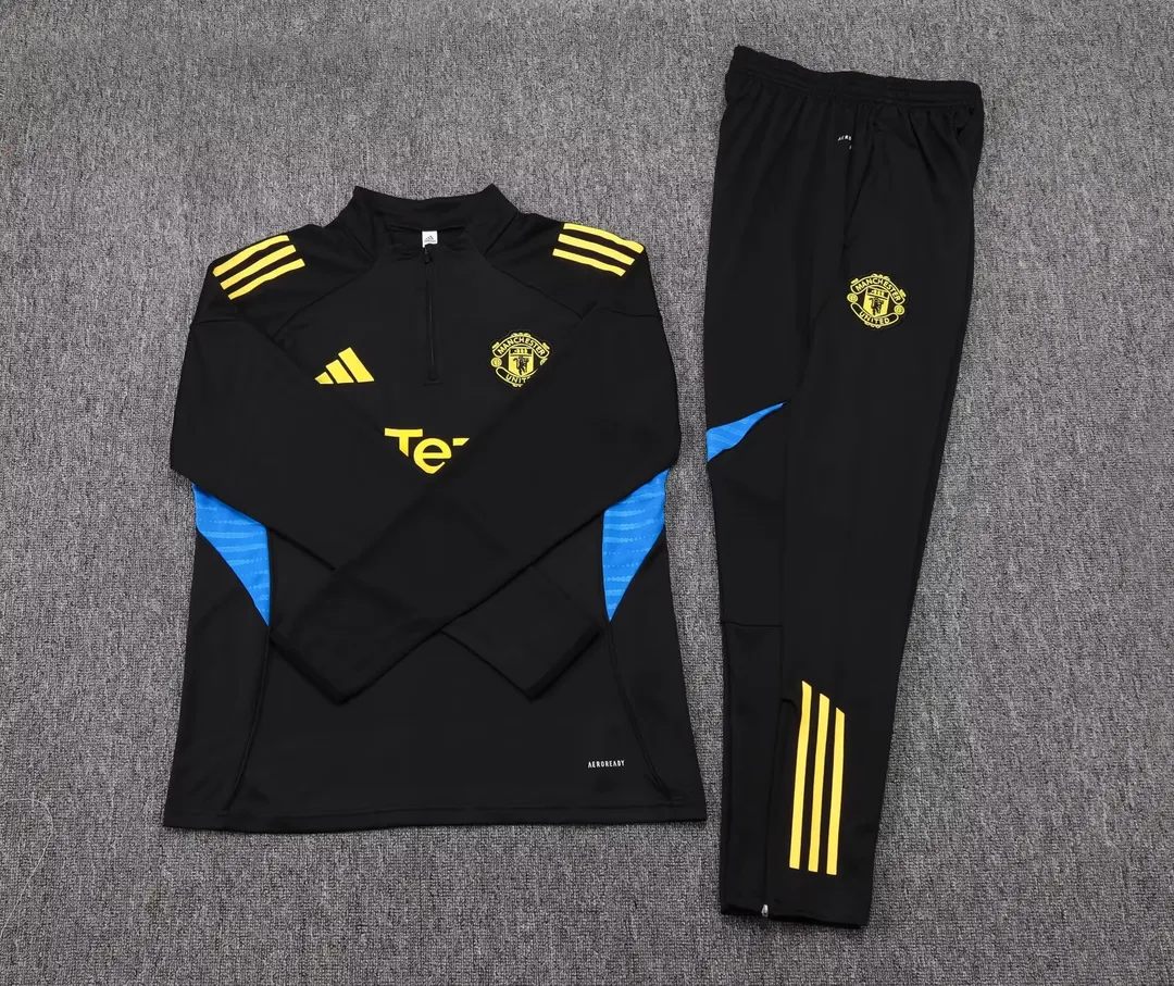 Fato de Treino Manchester United com Meio Fecho 2025/26 Preto--6