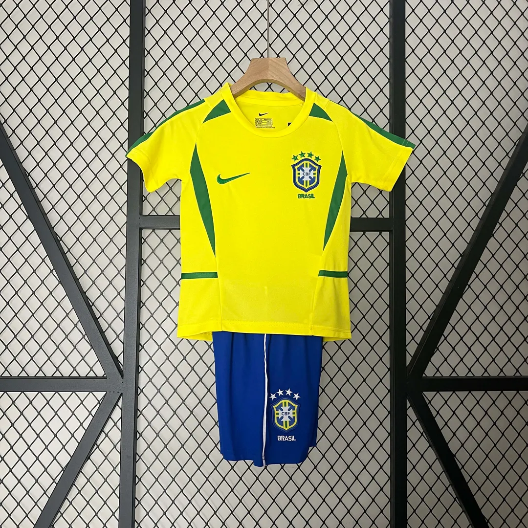 Maillot Kit Enfant Retro Brésil Domicile 2002