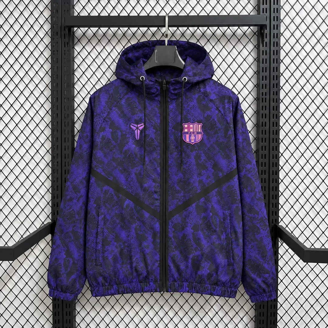 2026/2027 Barcelona Hooded Windbreaker Black-Purple Jersey