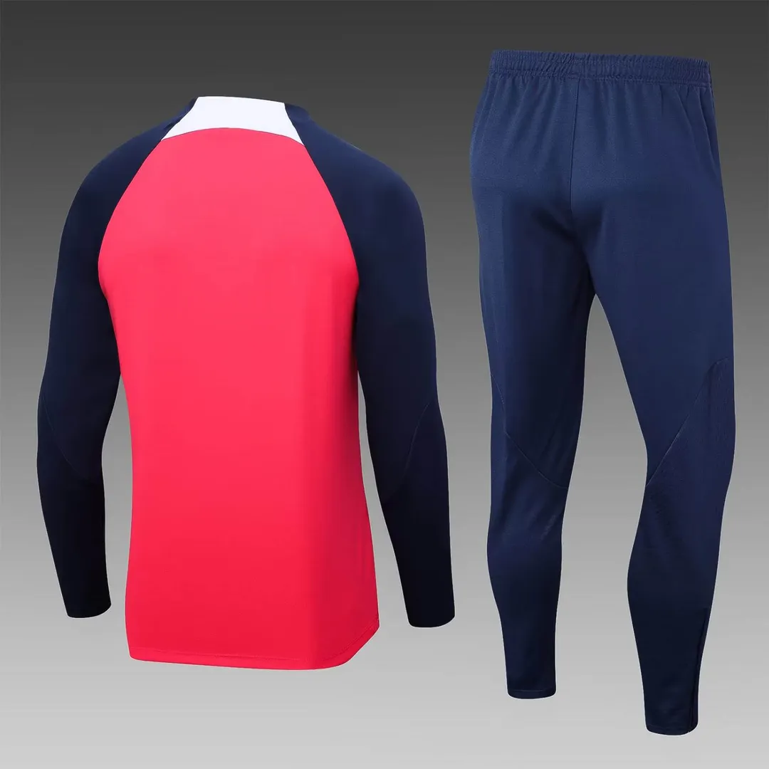 2023/2024 Atletico Madrid Half-Pull Training Suit Red Set--1