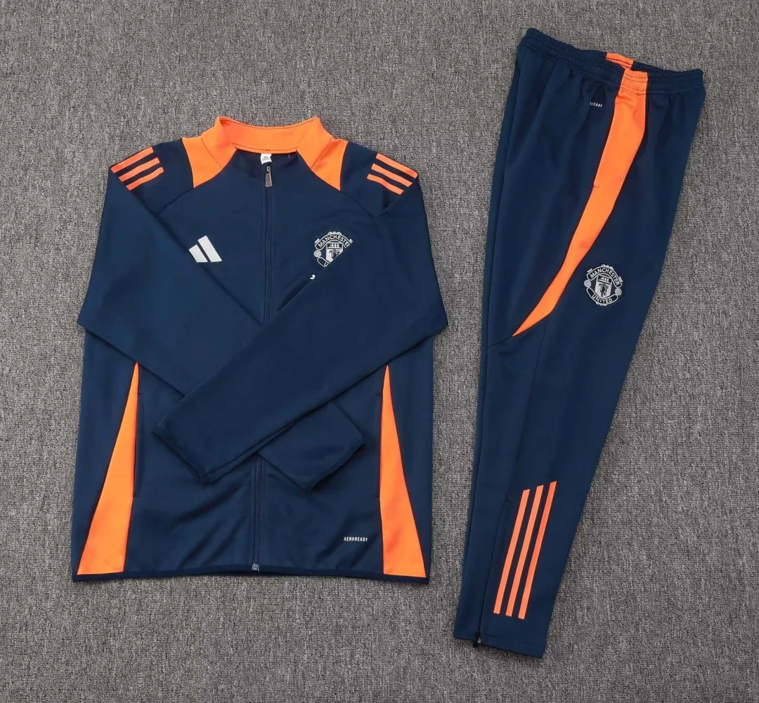 2024/2025 Manchester Long Zipped Jacket Royal Blue Set Shirt Set--2