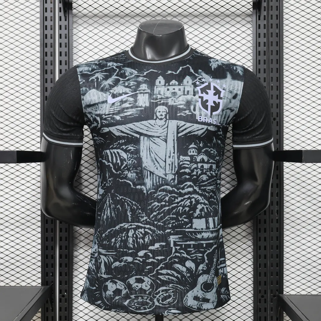 Maillot Brésil 2026 Édition Spéciale Jesus Version Player Noir