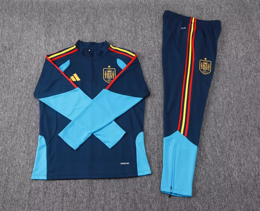 Fato de Treino Espanha com Meio Fecho 2026 Azul-Real--6
