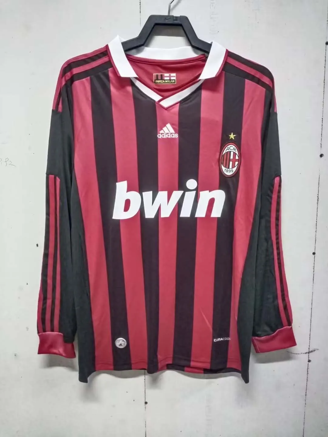 2009/2010 Retro Long Sleeve AC Milan Home Shirt
