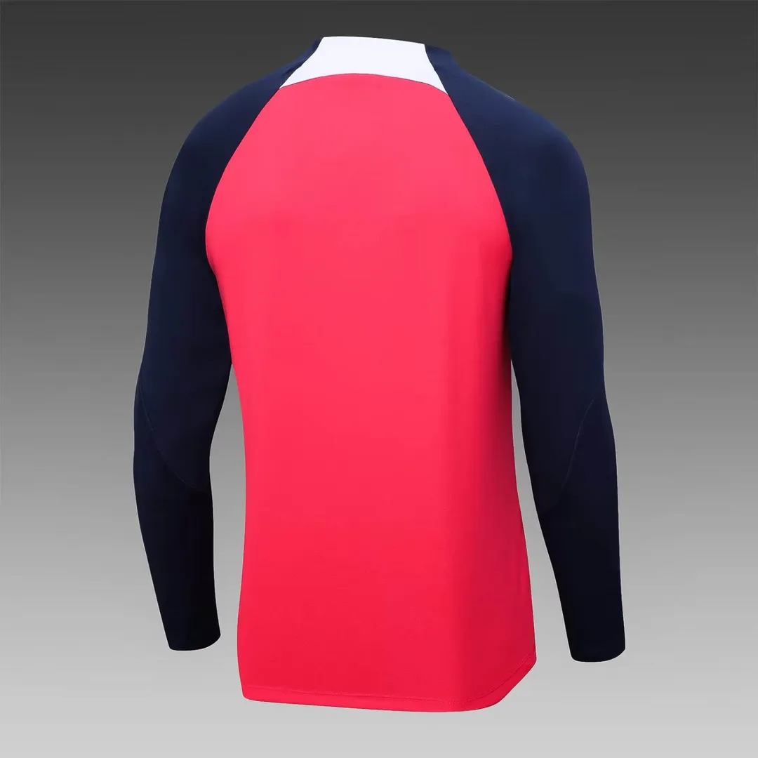 2023/2024 Atletico Madrid Half-Pull Training Suit Red Set--3