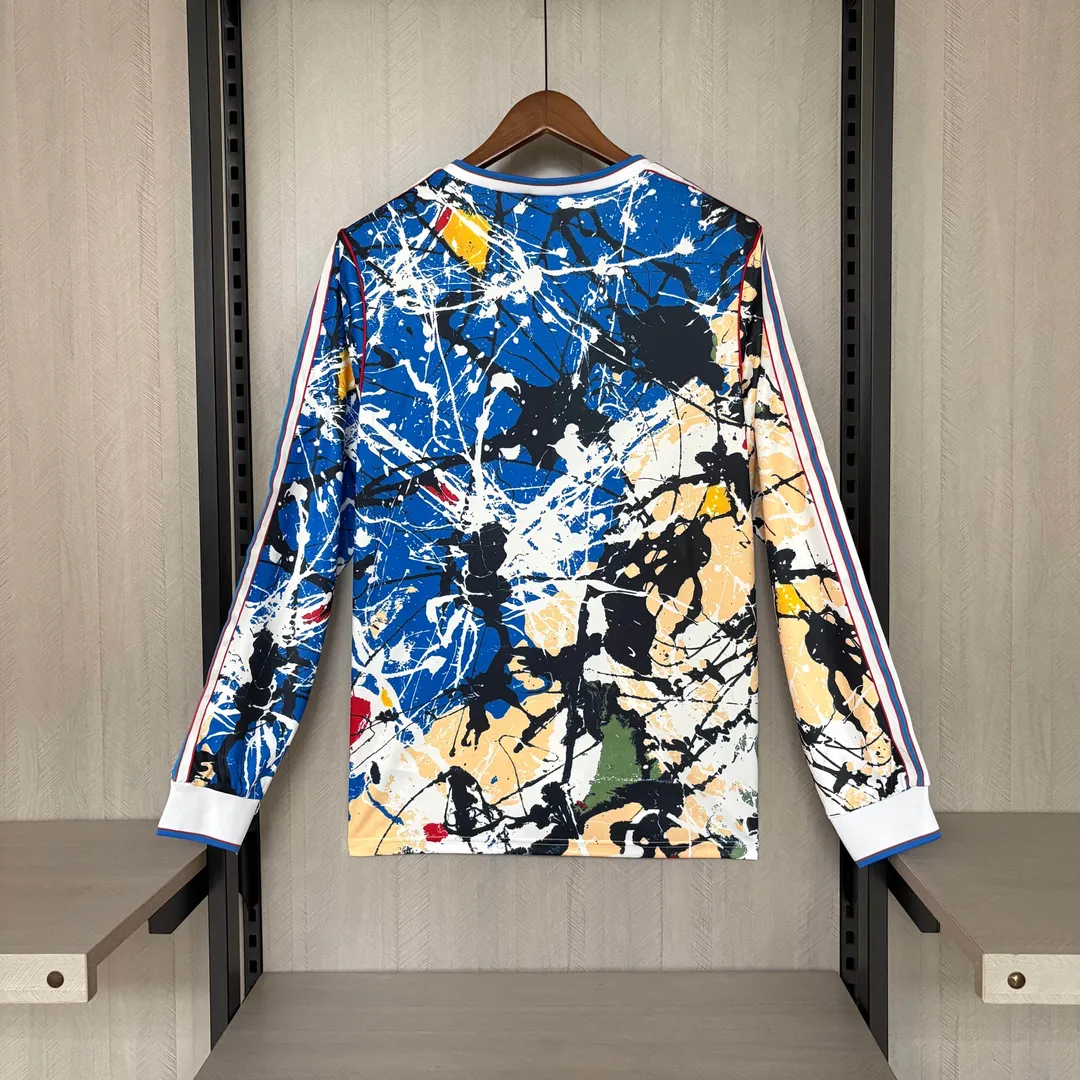 2025/2026 Long Sleeve Manchester United Stone Roses Co-Branded Edition Blue Shirt--1