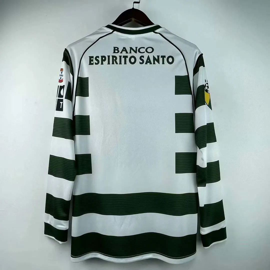 Maillot Retro Sporting Lisbonne Domicile 2002/03 Manches Longues--1