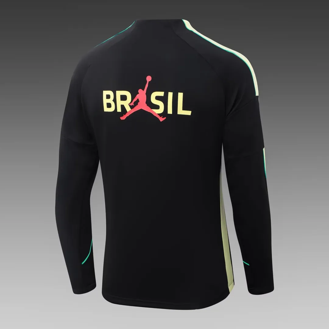 Tuta Allenamento Brasile Mezza Zip 2026 Nera--3