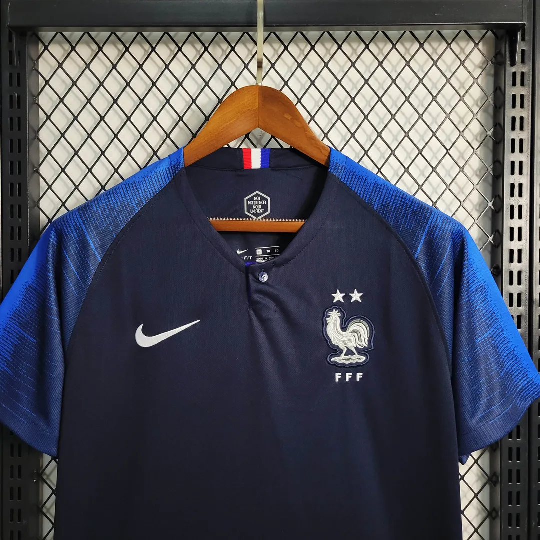 Maillot Retro France Domicile 2018--3