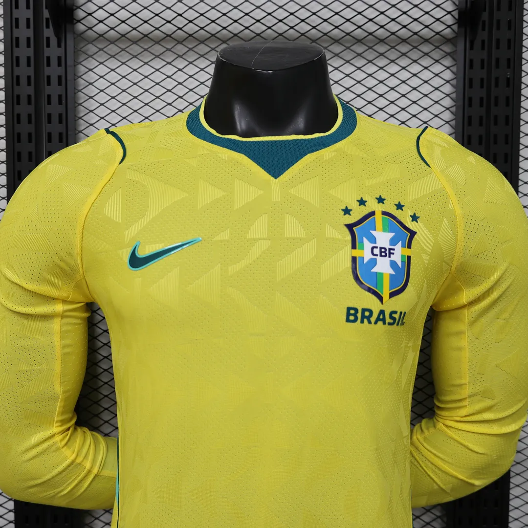 Maillot Brésil Domicile 2026 Version Player Manches Longues--2