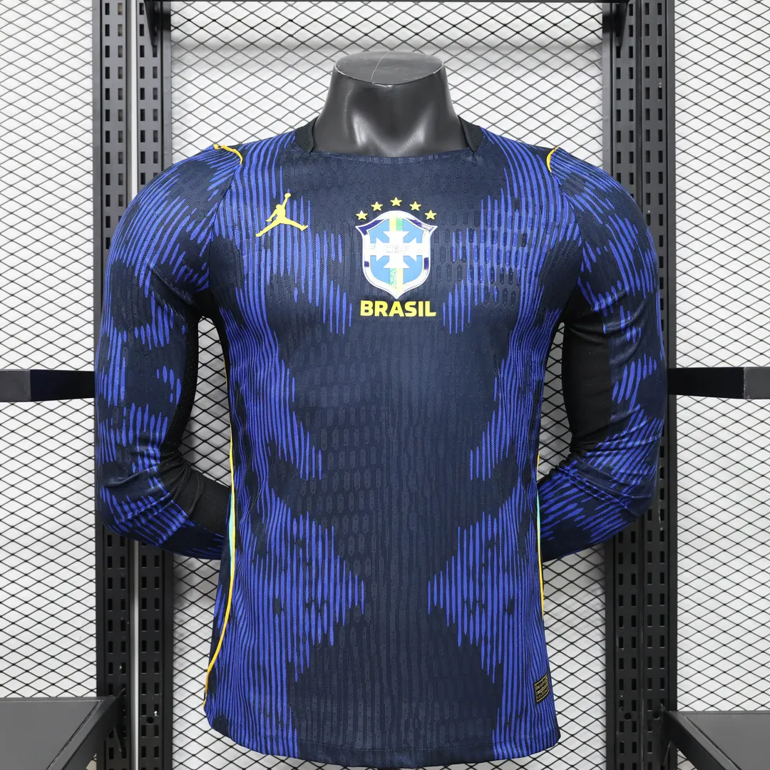 Camiseta Brasil Segunda Equipación 2026 Versión Jugador Manga Larga
