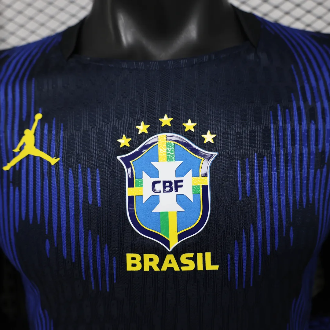 Camiseta Brasil Segunda Equipación 2026 Versión Jugador Manga Larga--4