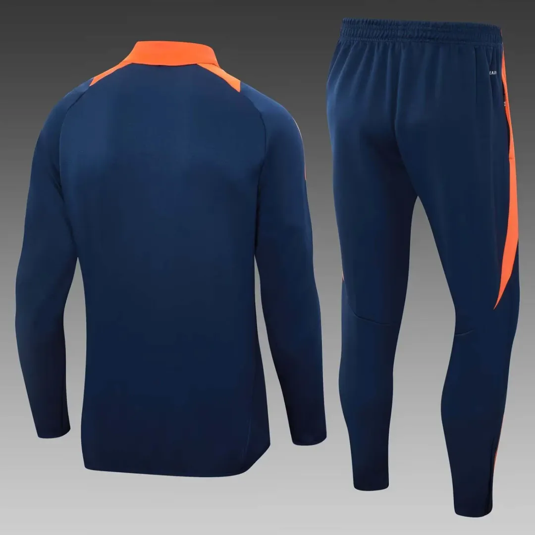 2024/2025 Manchester Long Zipped Jacket Royal Blue Set Shirt Set--1
