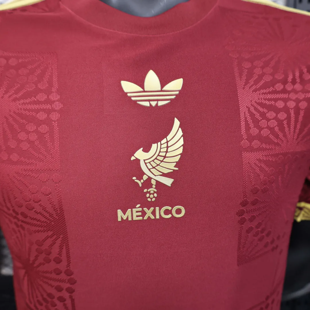 Camiseta México Versión Copa Oro 2025 Versión Jugador Roja--3