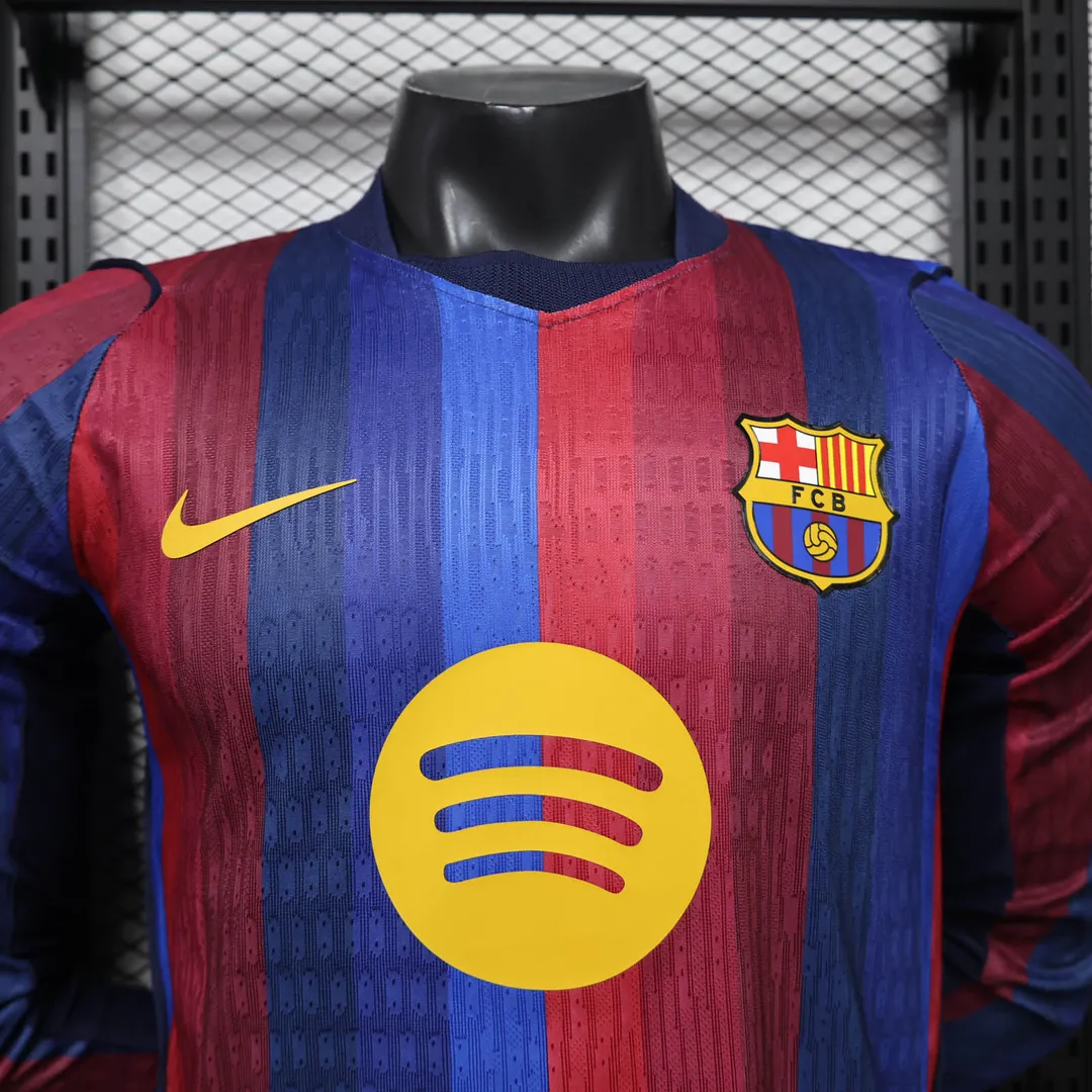 2026/2027 Player Version Long Sleeve Barcelona Home Shirt--2