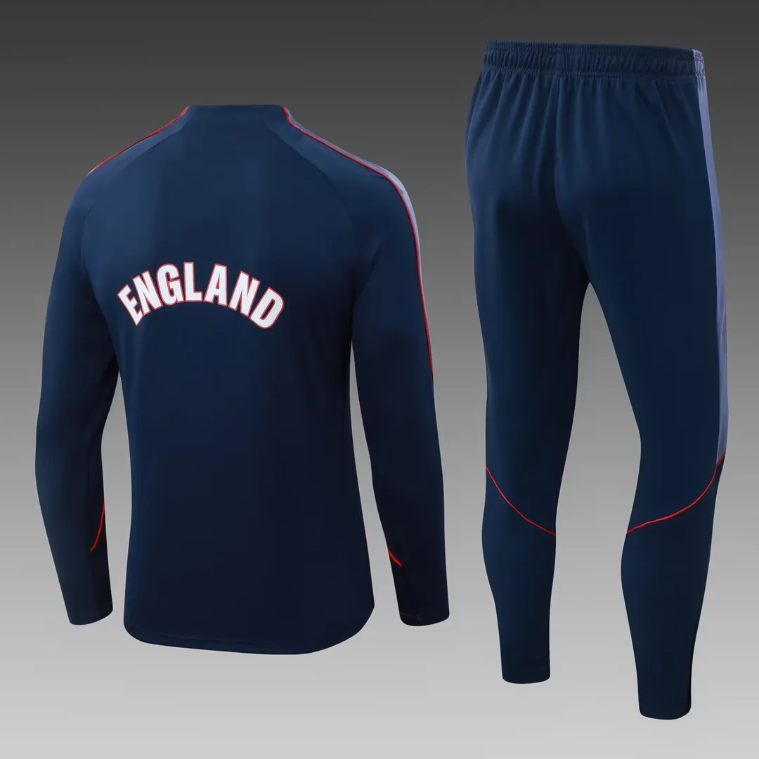 Survêtement Training Angleterre Demi-Zip 2026 Bleu Roi--1