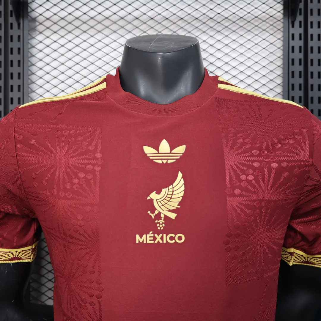 Camiseta México Versión Copa Oro 2025 Versión Jugador Roja--4