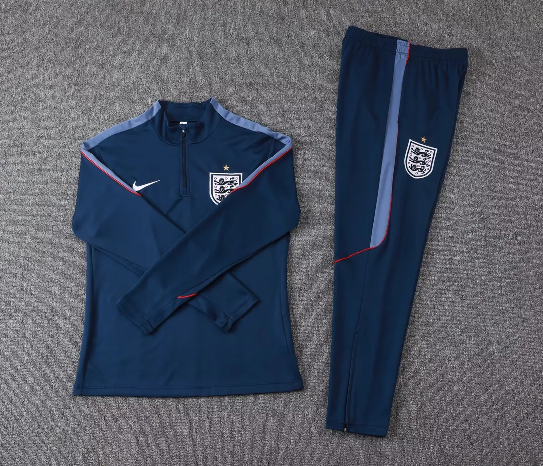 Survêtement Training Angleterre Demi-Zip 2026 Bleu Roi--6