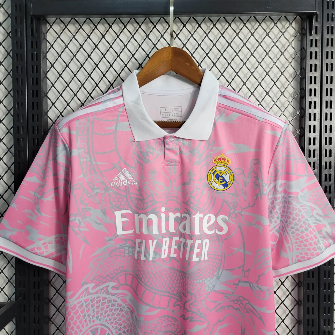 2023/2024 Real Madrid Chinese Dragon Pink Shirt--3