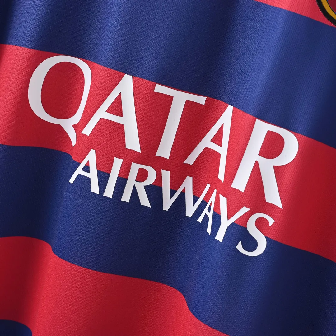 Maillot Retro Barcelone Domicile 2015/16 Manches Longues--5