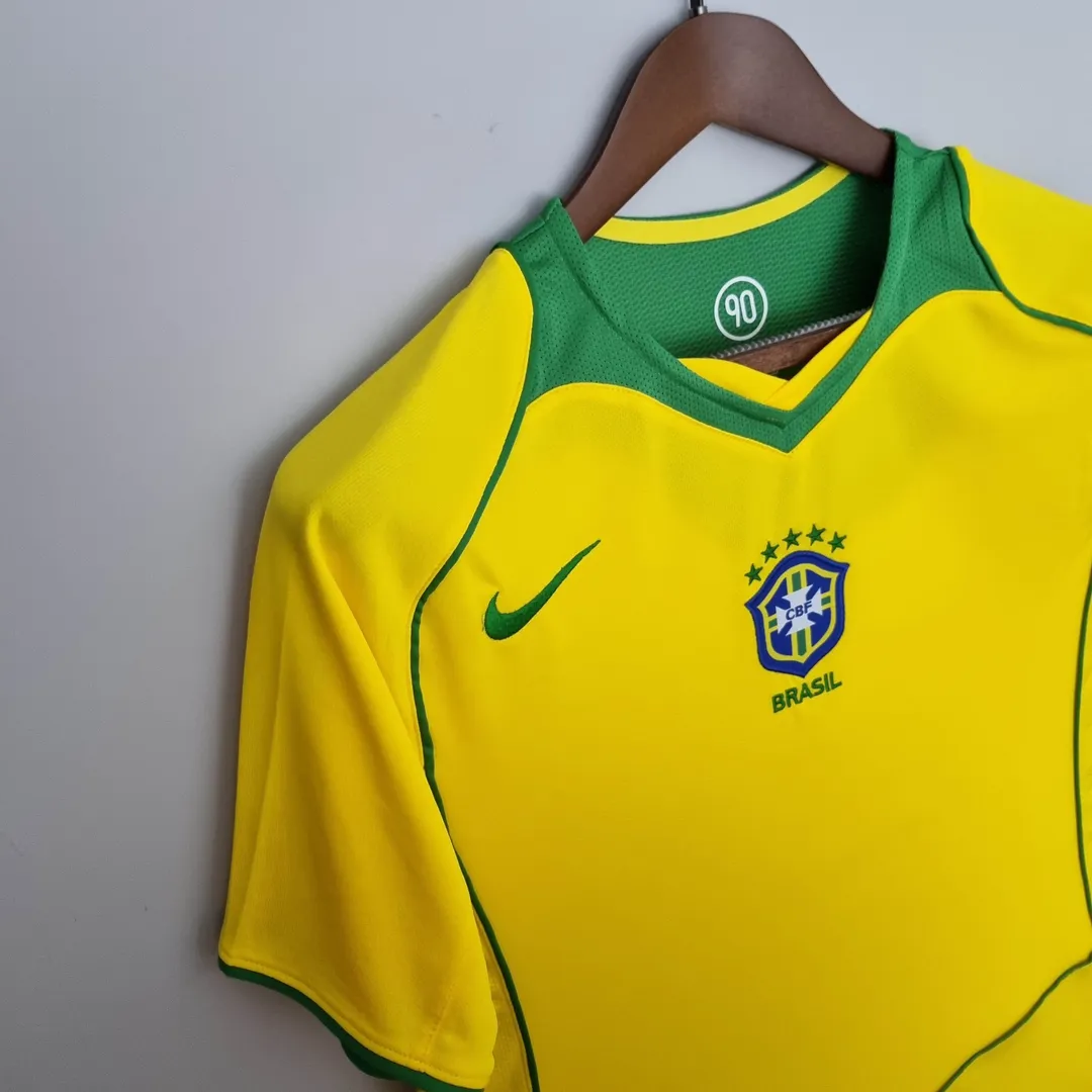 2004 Retro Brazil Home Jersey--6