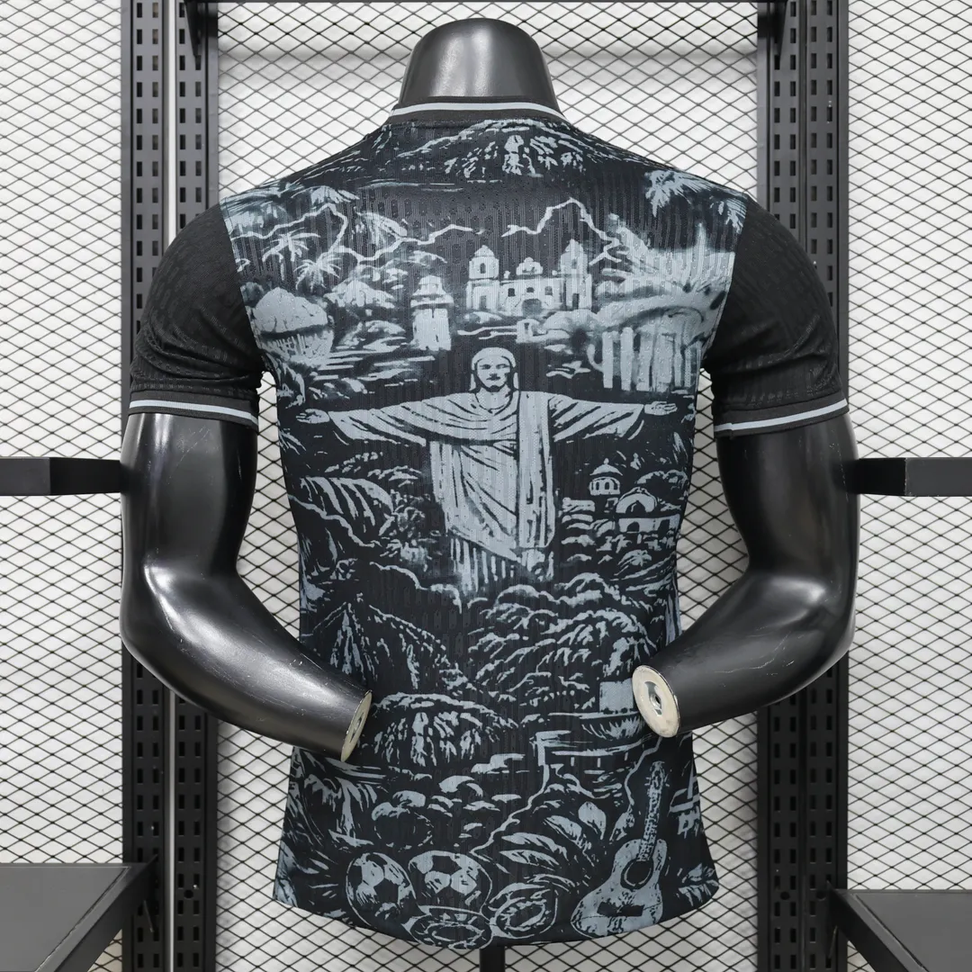 Maillot Brésil 2026 Édition Spéciale Jesus Version Player Noir--1