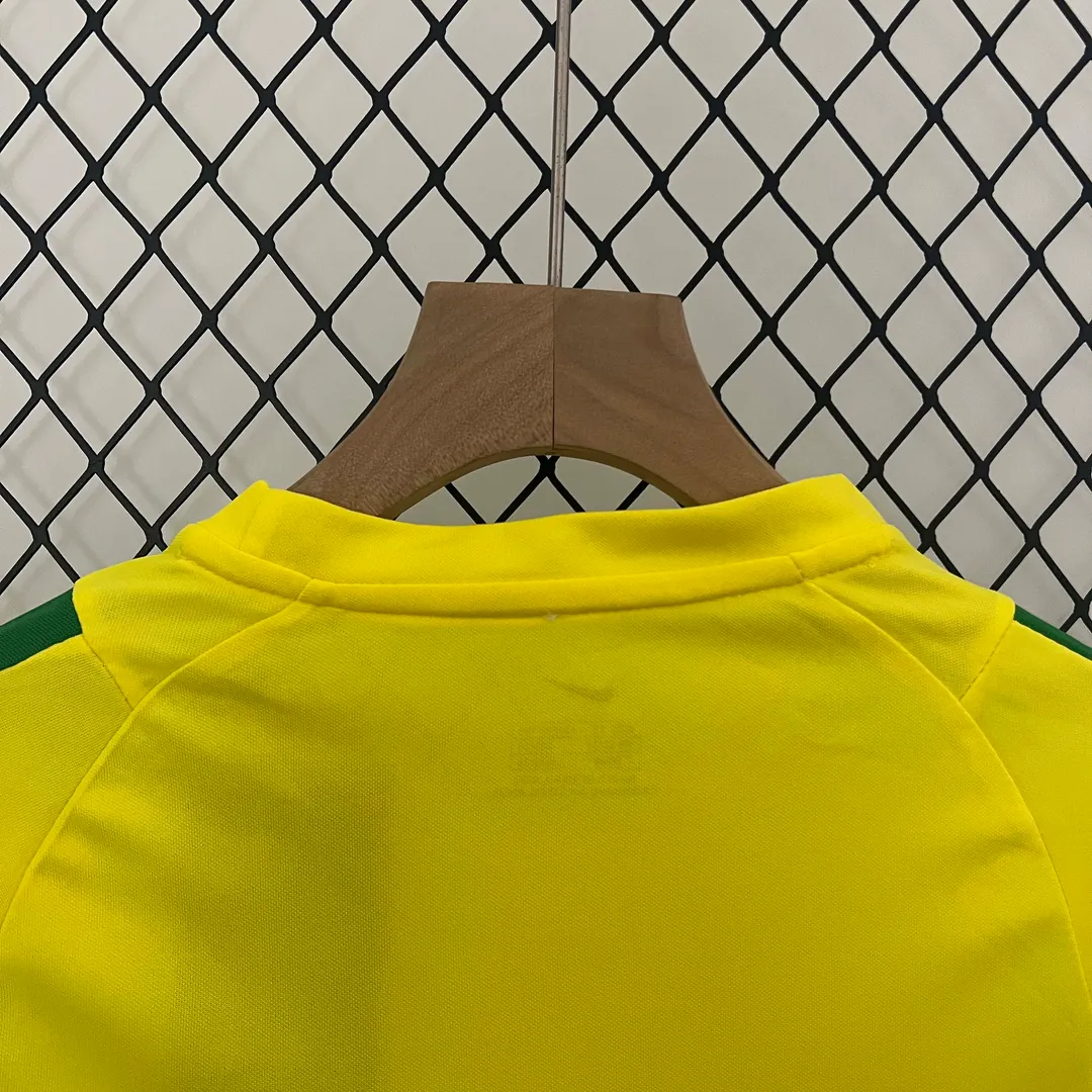 Maillot Kit Enfant Retro Brésil Domicile 2002--3