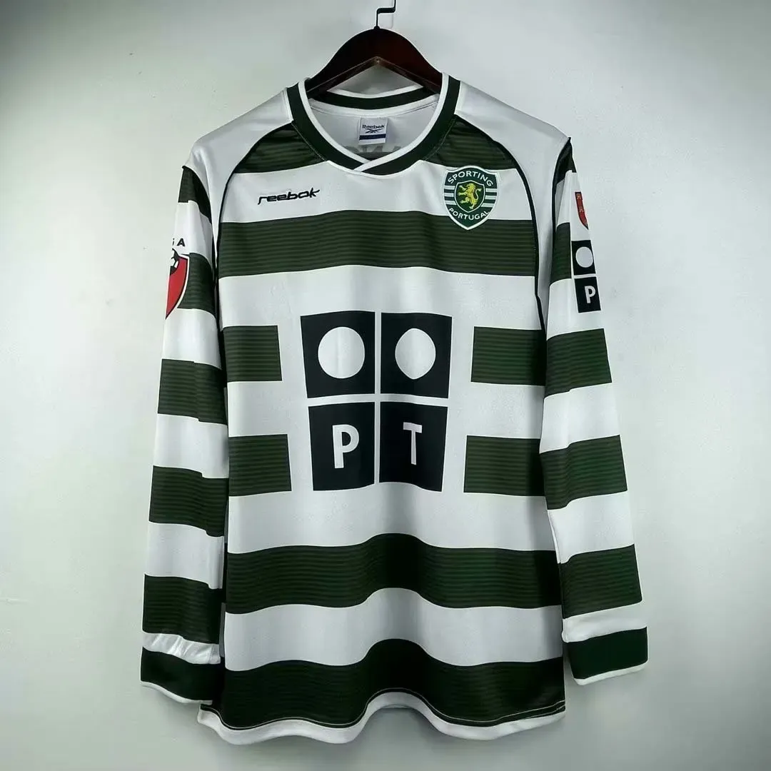 Maillot Retro Sporting Lisbonne Domicile 2002/03 Manches Longues