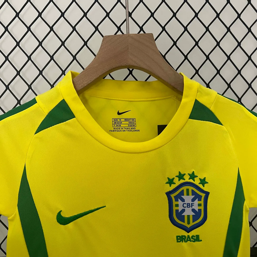 Maillot Kit Enfant Retro Brésil Domicile 2002--2