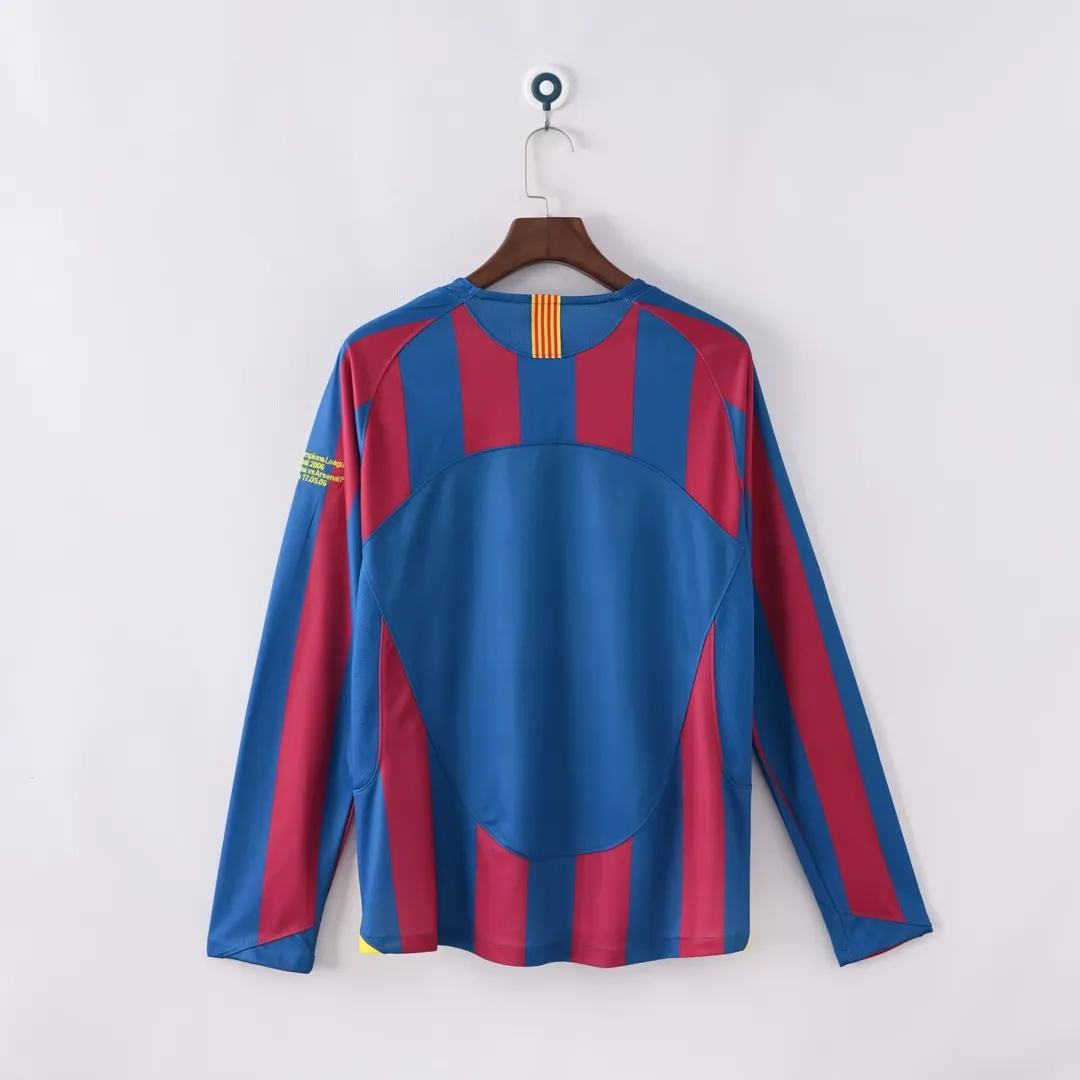 2005/2006 Retro Long Sleeve Barcelona Home Shirt UEFA Champions League--1
