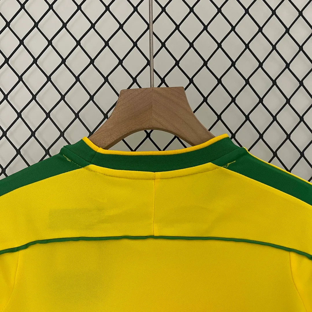 1998 Retro Brazil Home Shirt Kids Size--3