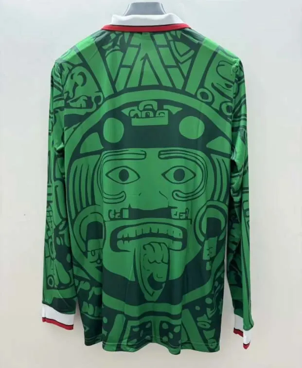 Maillot Retro Mexique Domicile 1998 Manches Longues--1