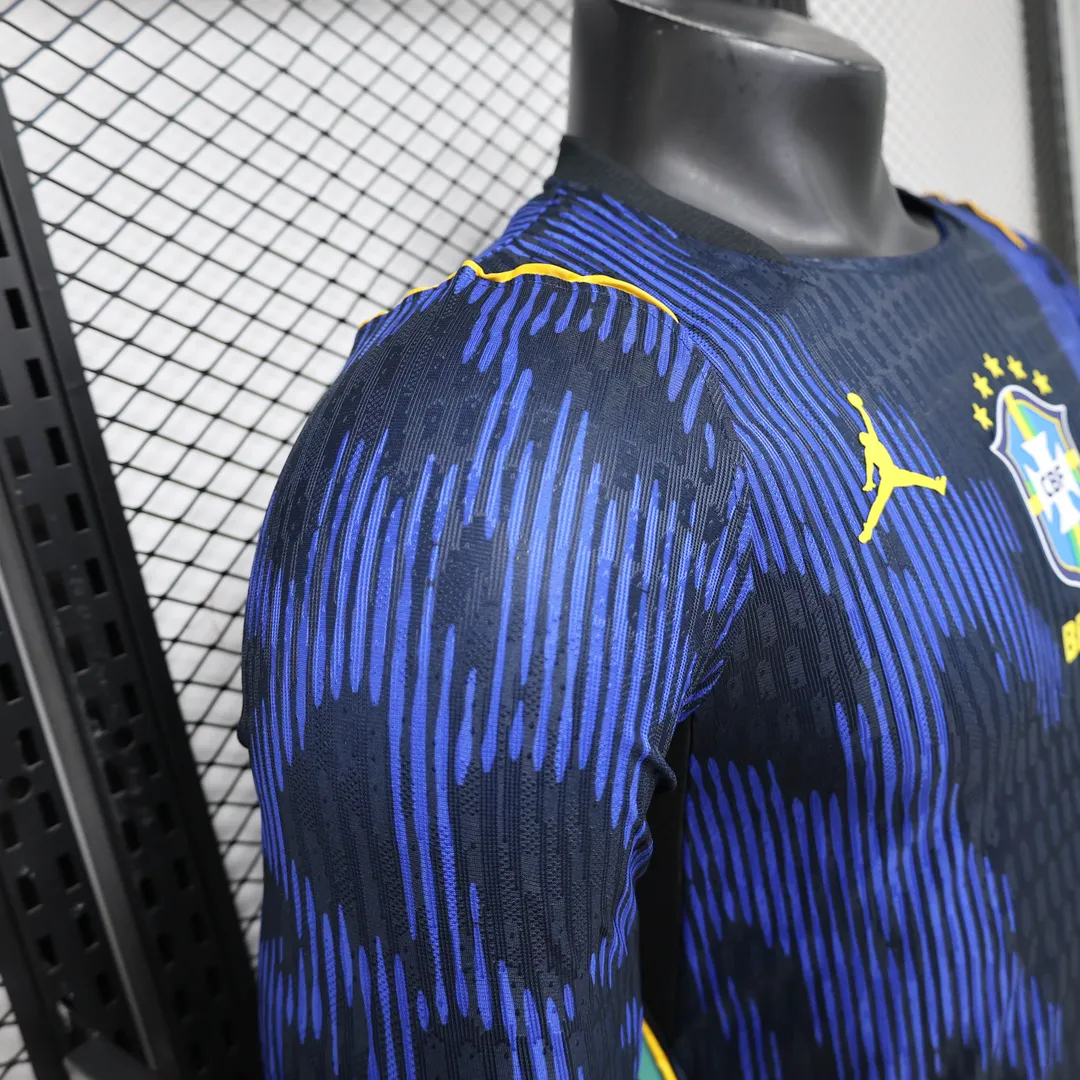Camiseta Brasil Segunda Equipación 2026 Versión Jugador Manga Larga--5
