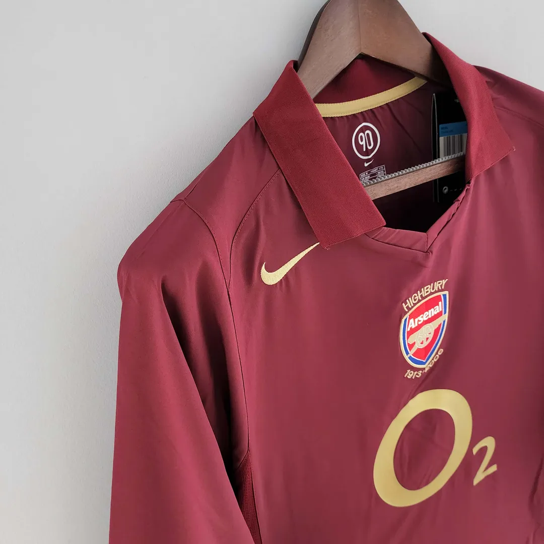 2005/2006 Retro Long Sleeve Arsenal Home Shirt--4