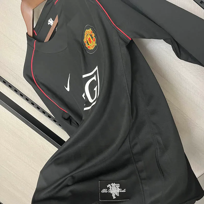 Camiseta Retro Manchester United Tercera Equipación 2007/08 Manga Larga--7