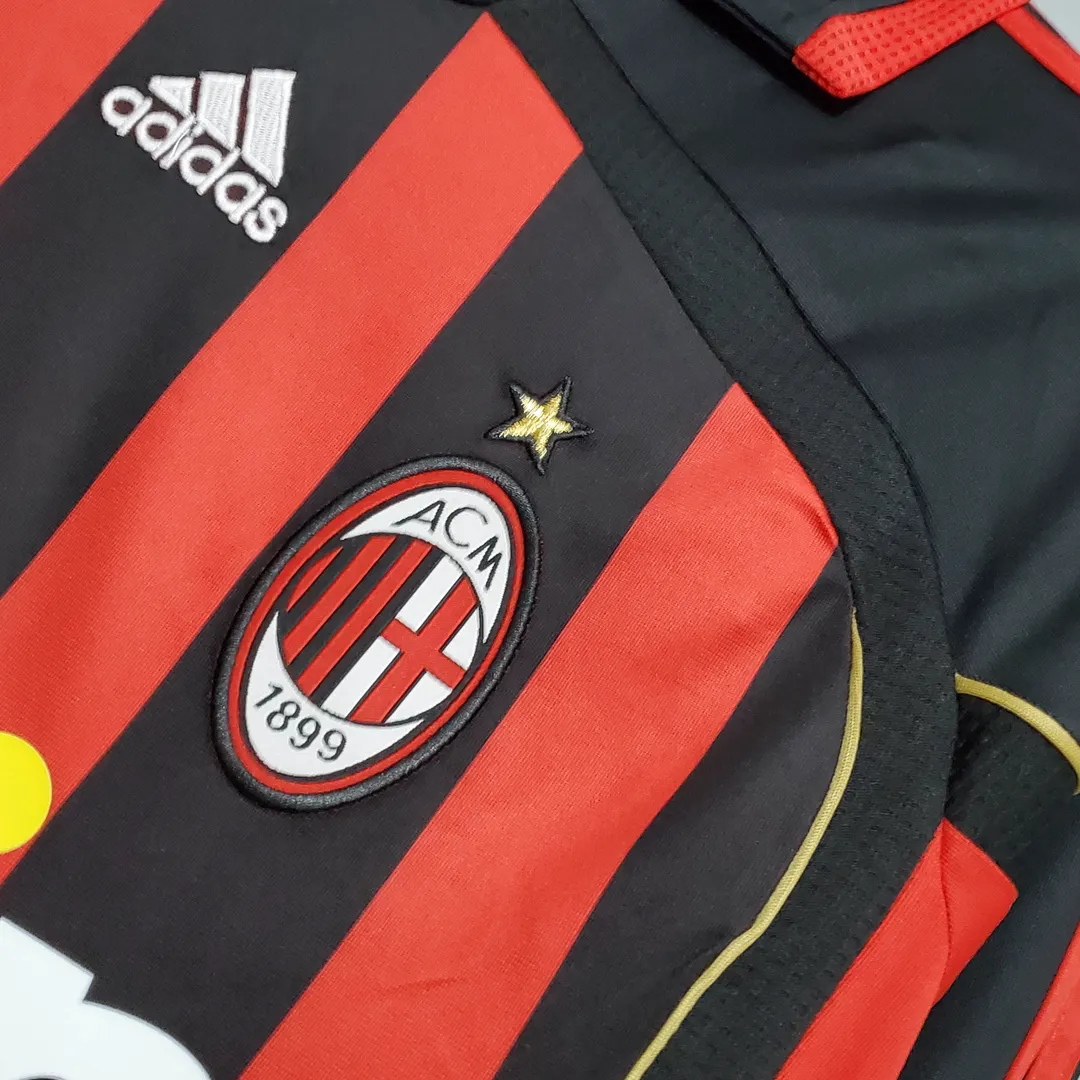 2006/2007 Retro Long Sleeve AC Milan Home Shirt--3