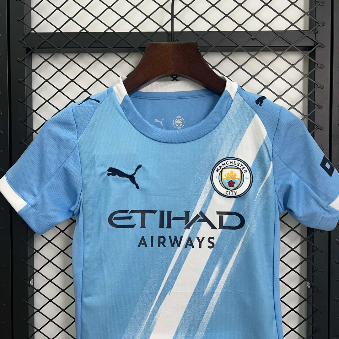 Dziecięcy zestaw Manchesteru City domowy 2025/26--2