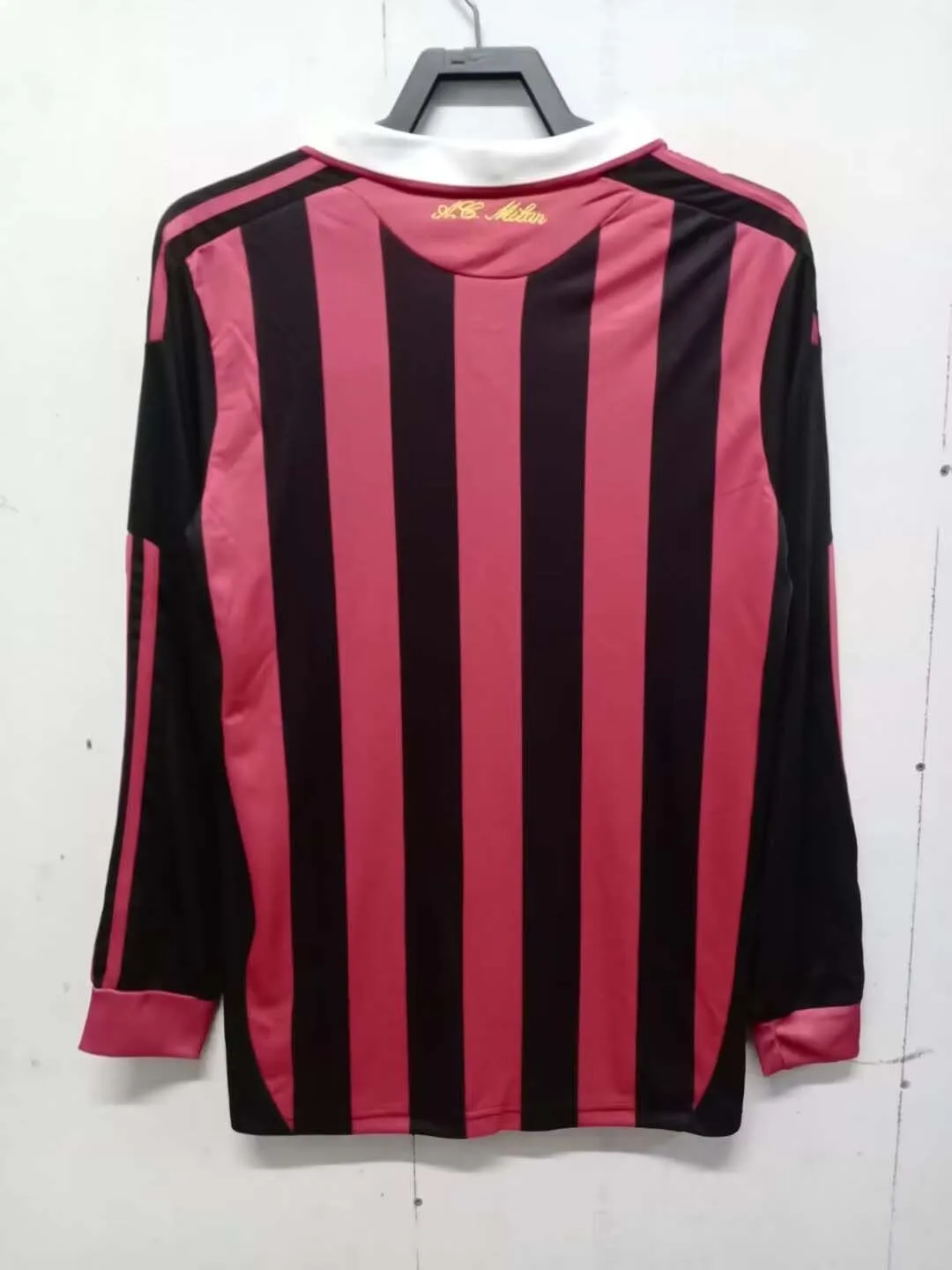 2009/2010 Retro Long Sleeve AC Milan Home Shirt--1