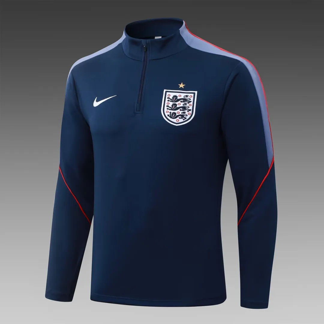Survêtement Training Angleterre Demi-Zip 2026 Bleu Roi--2