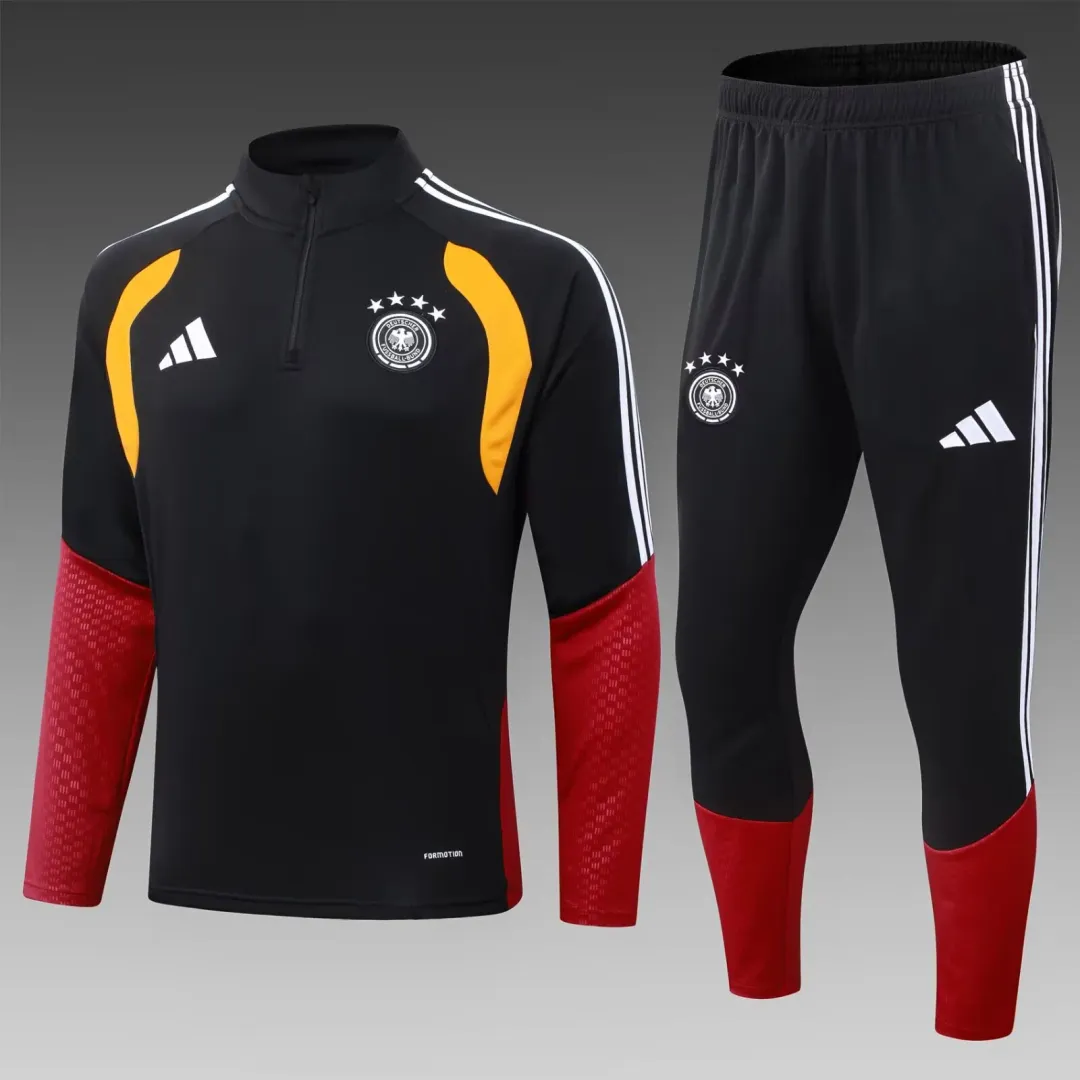 2026 Germany Half-Pull Training Suit Black Jersey Set