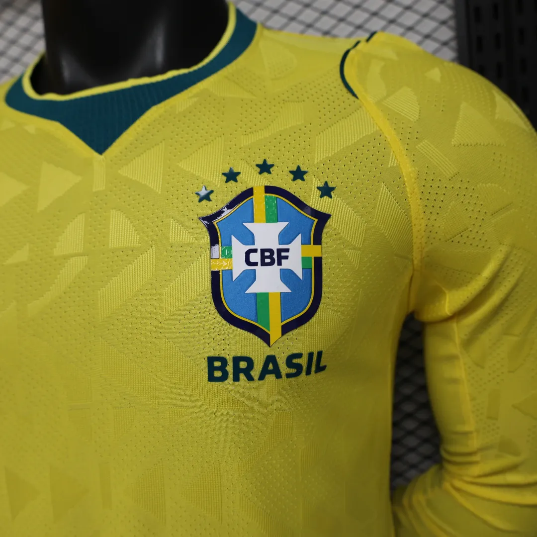 Maillot Brésil Domicile 2026 Version Player Manches Longues--4