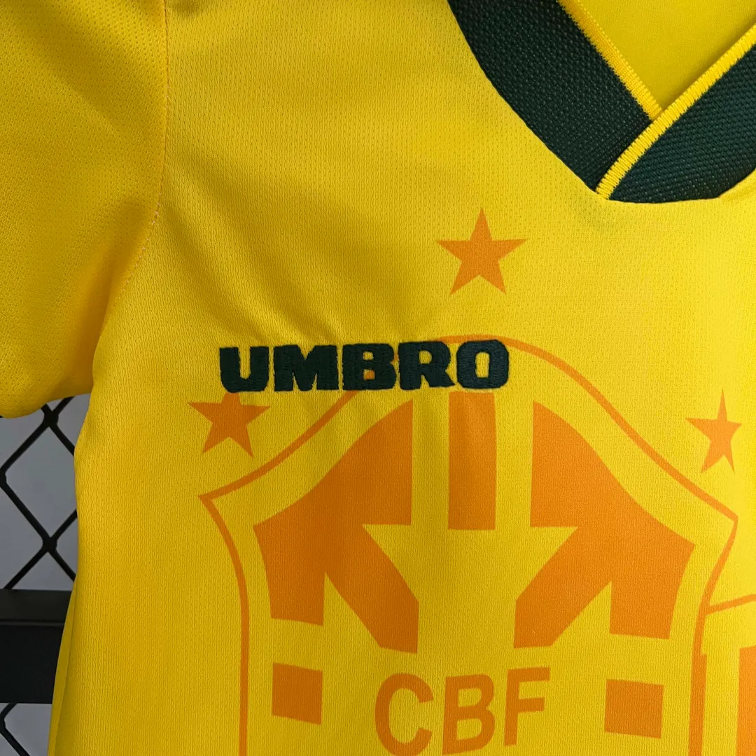 1994 Retro Brazil Home Shirt Kids Size--4