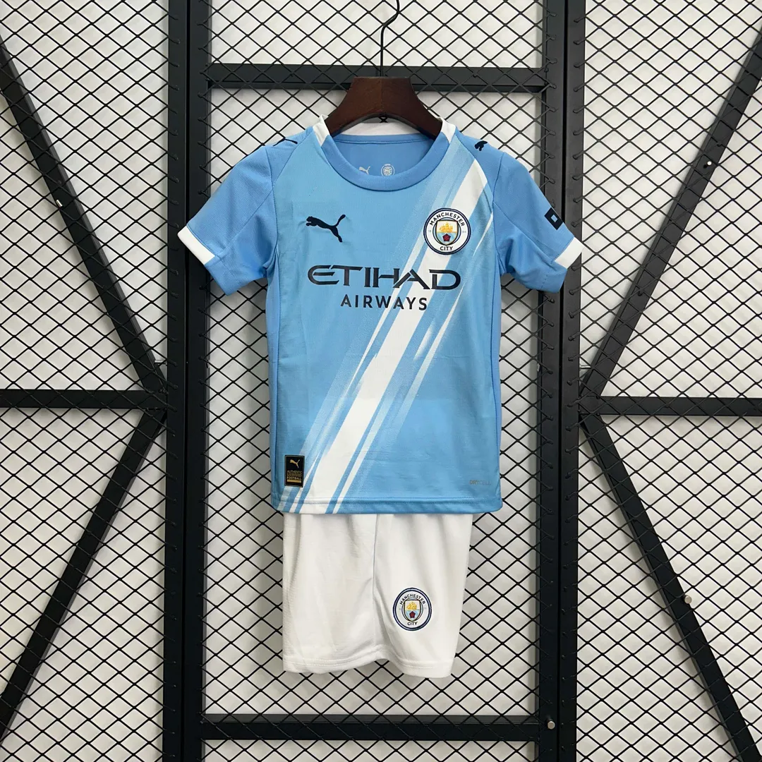 Dziecięcy zestaw Manchesteru City domowy 2025/26