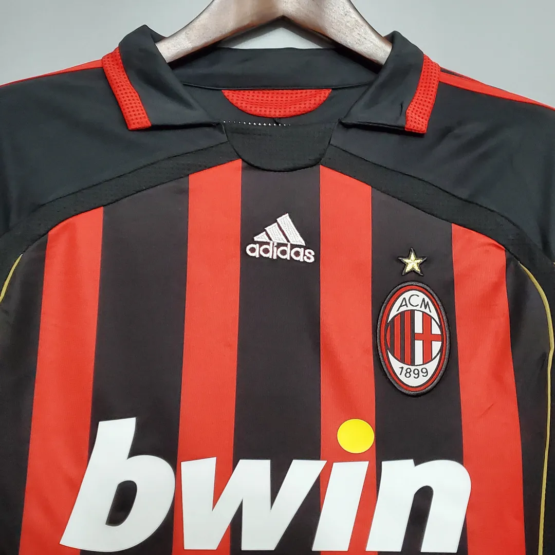 2006/2007 Retro Long Sleeve AC Milan Home Shirt--2