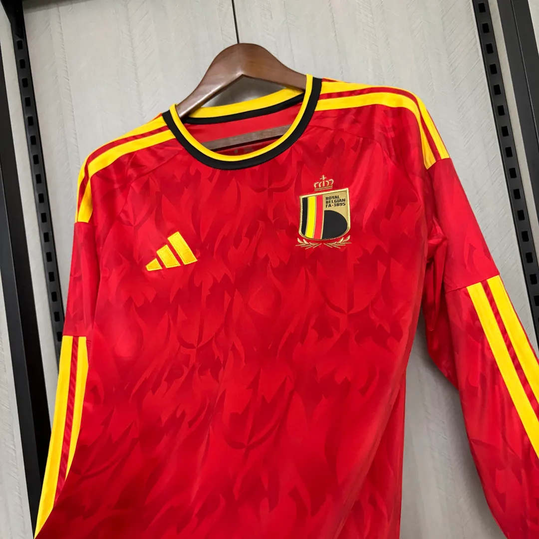 Koszulka Belgii domowa 2026 z długim rękawem--7