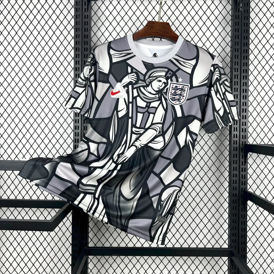Maillot Avant-Match Angleterre Édition Collaboration 2026 Col Rond Gris