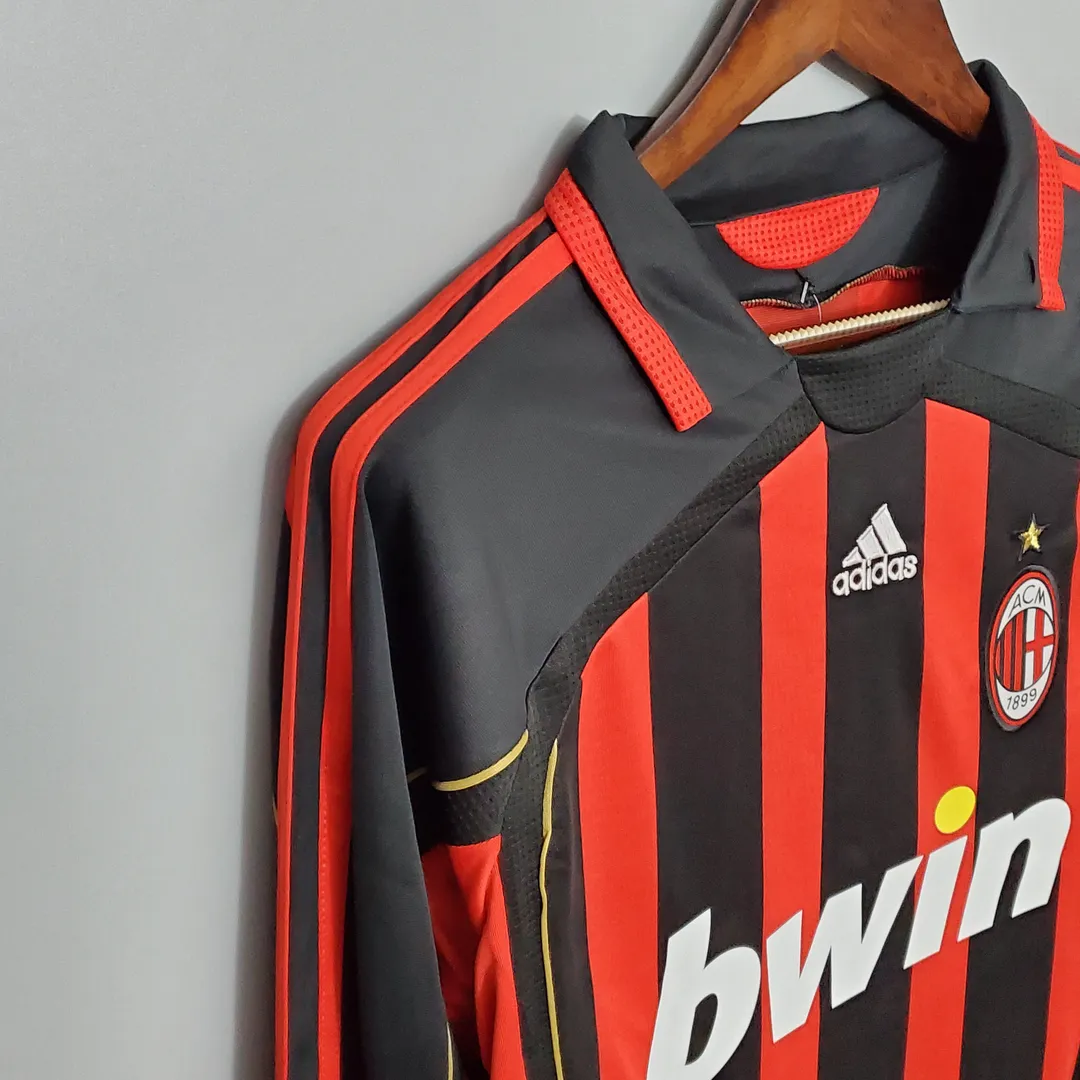 2006/2007 Retro Long Sleeve AC Milan Home Shirt--4